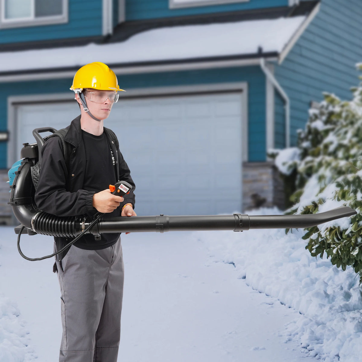 75 6cc 4-Stroke Gas Backpack Leaf Blower 2600w