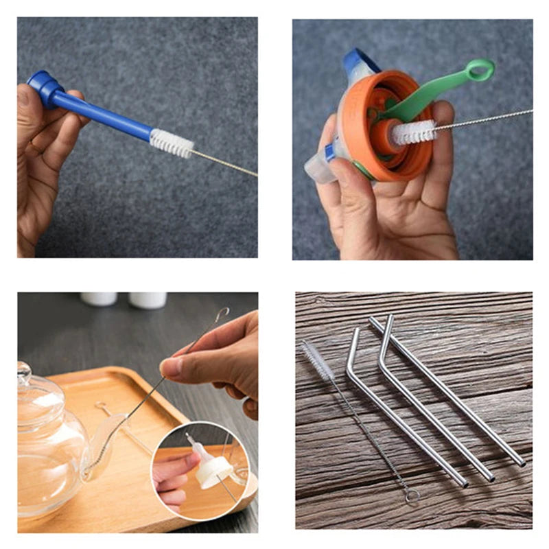10pcs/Set Baby Bottle Brushes Straw Cleaner Cleaning Brush