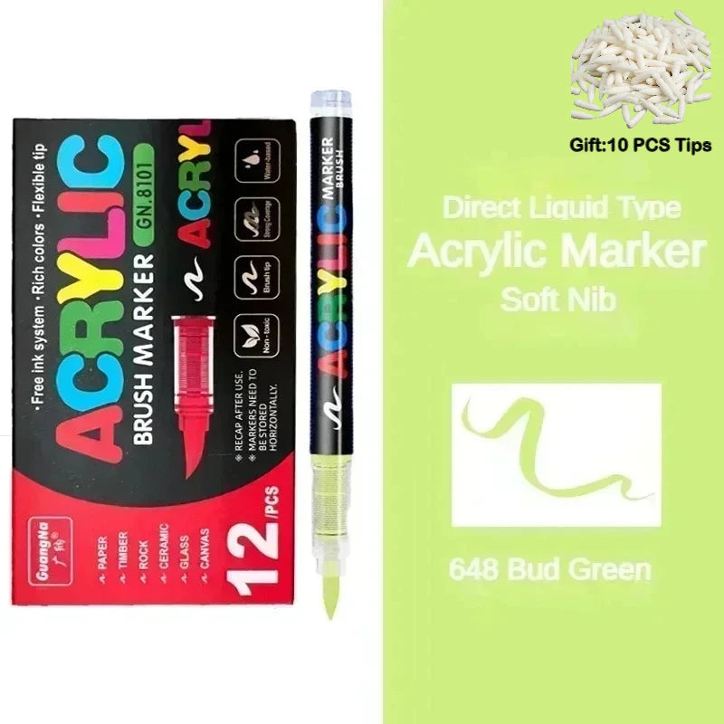 Guangna 12-360 Colors Acrylic Paint Pens Pencil Brush