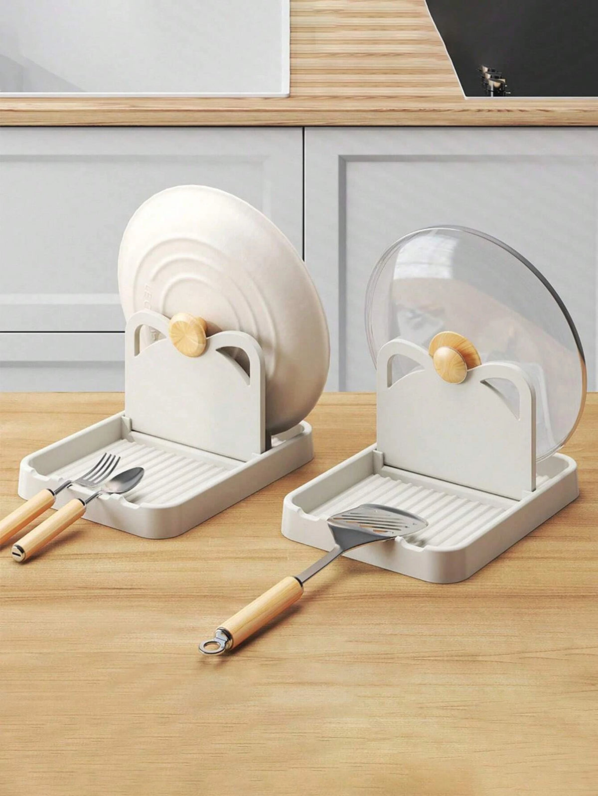 1/2pcs Pan Pot Lid Holder Stand Pan Pot