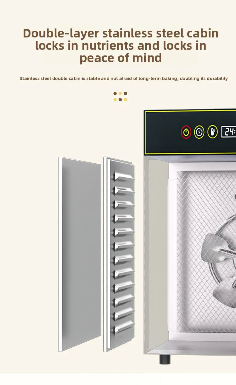 12-Tier Commercial & Food Dehydrator 750w Stainless Steel