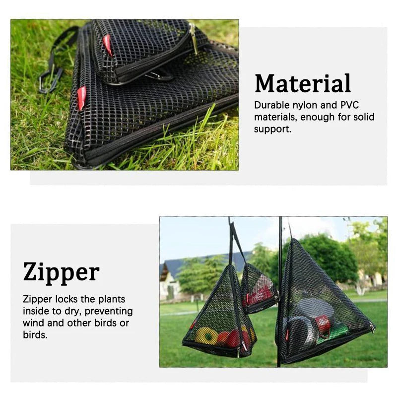 Outdoor Camping Hanging Net Foldable Storage Bag Cookware