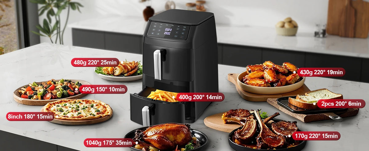 Topstrong 11l Dual Basket Air Fryer 2500w Presets