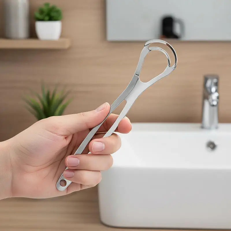 Stainless Steel Tongue Scraper Cleaner Scrapers Brush Mouth