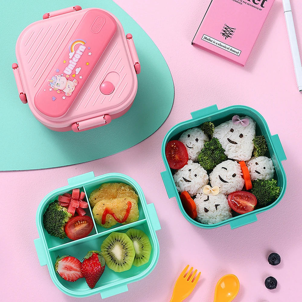 Grids Unicorn Lunch Box Children Students Sandwich Fruit