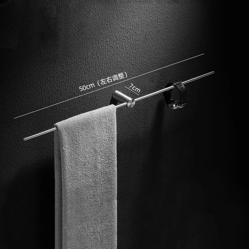40/50/60/70/80cm Movable Towel Rack Bath Towel Holder Wall