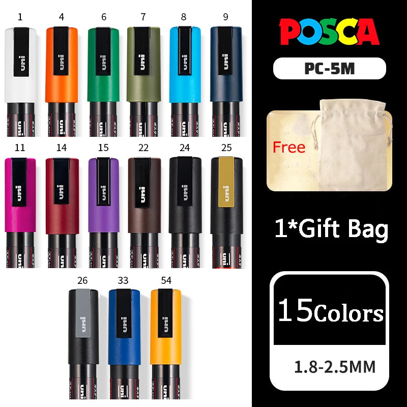 Uni Posca Full Marker Pen Storage Bag Pc-1m