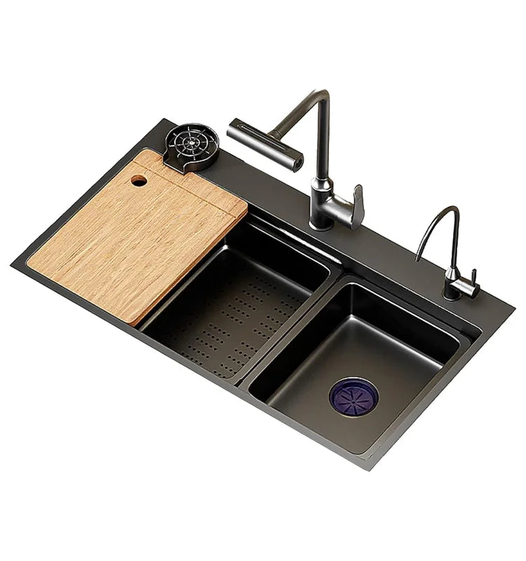 Large Single-Basin Sink Drain Smart Sink Nano-Embossed Slag