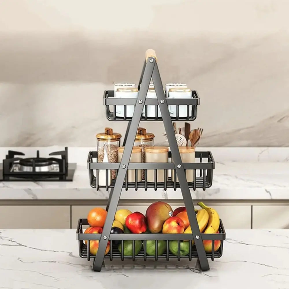 2-Tier Design Fruit Basket 3-Tiers Design Versatile Organizer