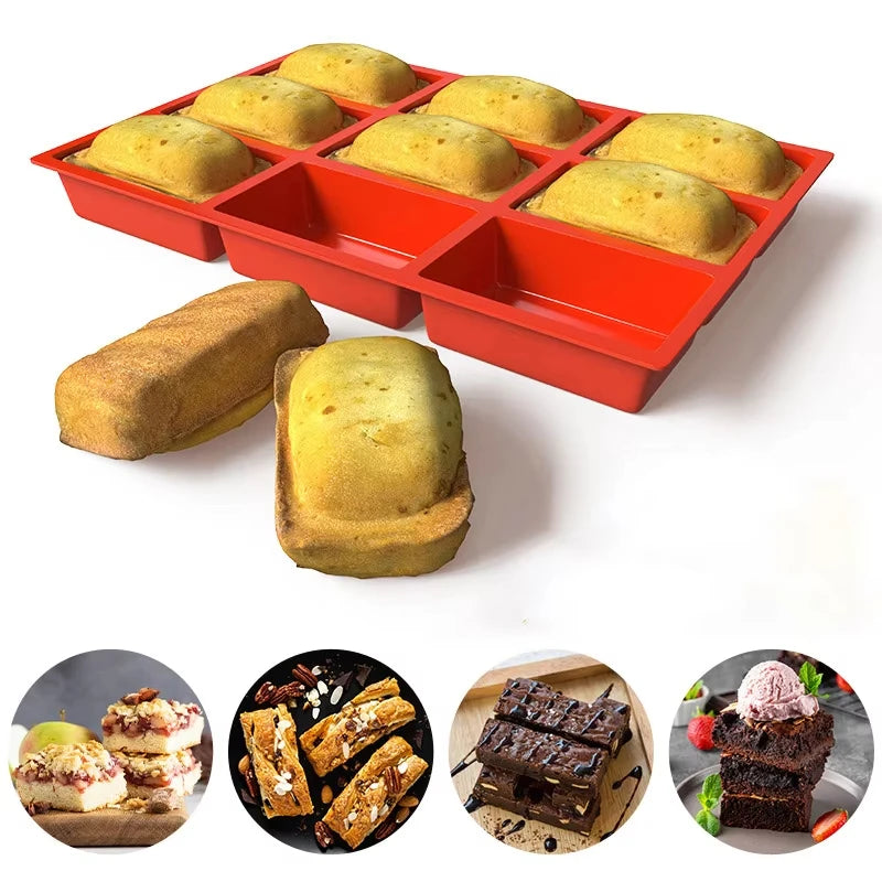 Big 9-Cavity Silicone Mini Loaf Pan Baking Cake