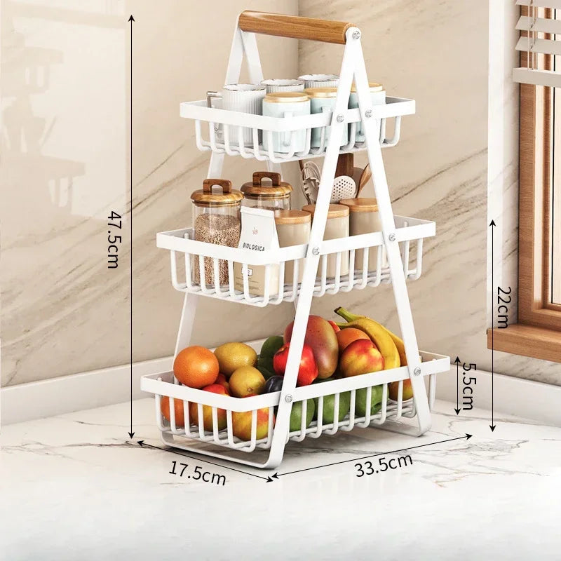 2/3 Tiers Countertop Fruit Basket Fruit Bowl Basket