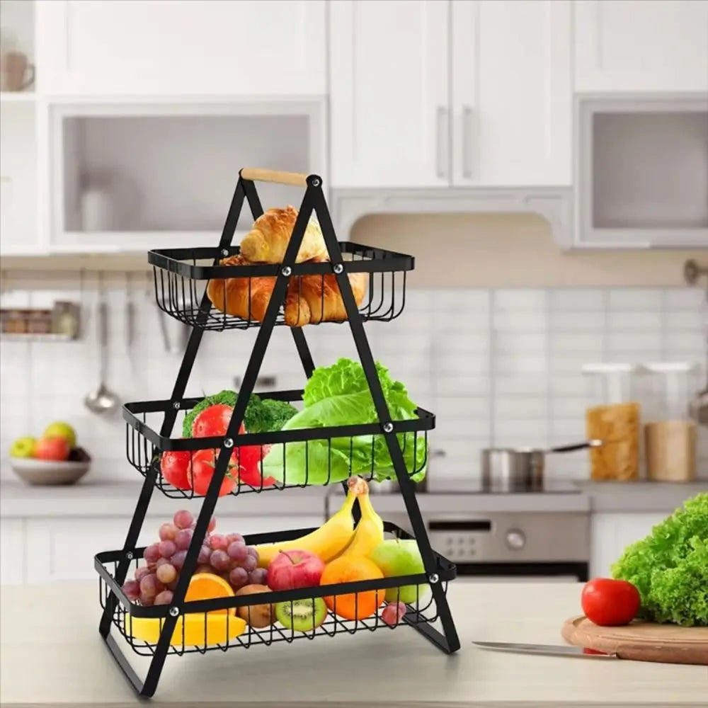 2-Tier Design Fruit Basket 3-Tiers Design Versatile Organizer