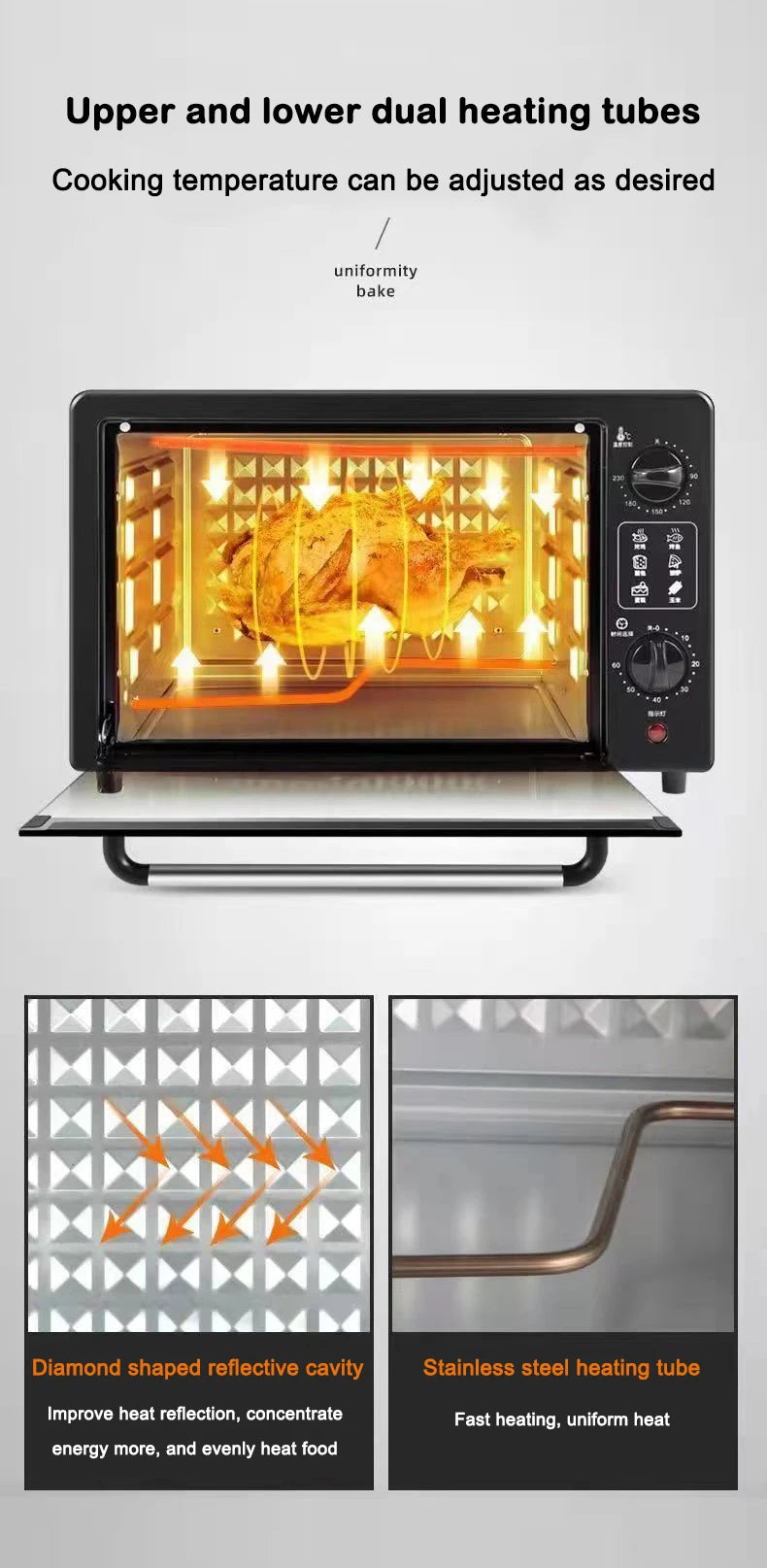 Dmwd 22l Electric Oven Roaster Timing Baking Oven