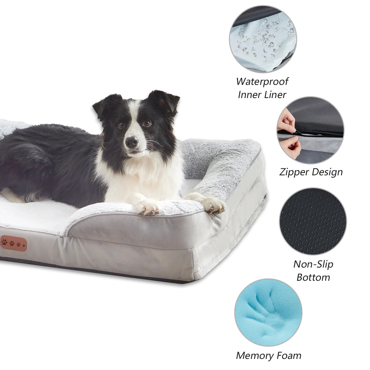 Orthopedic Memory Sponge Dog Bed Universal C-Type Armrest