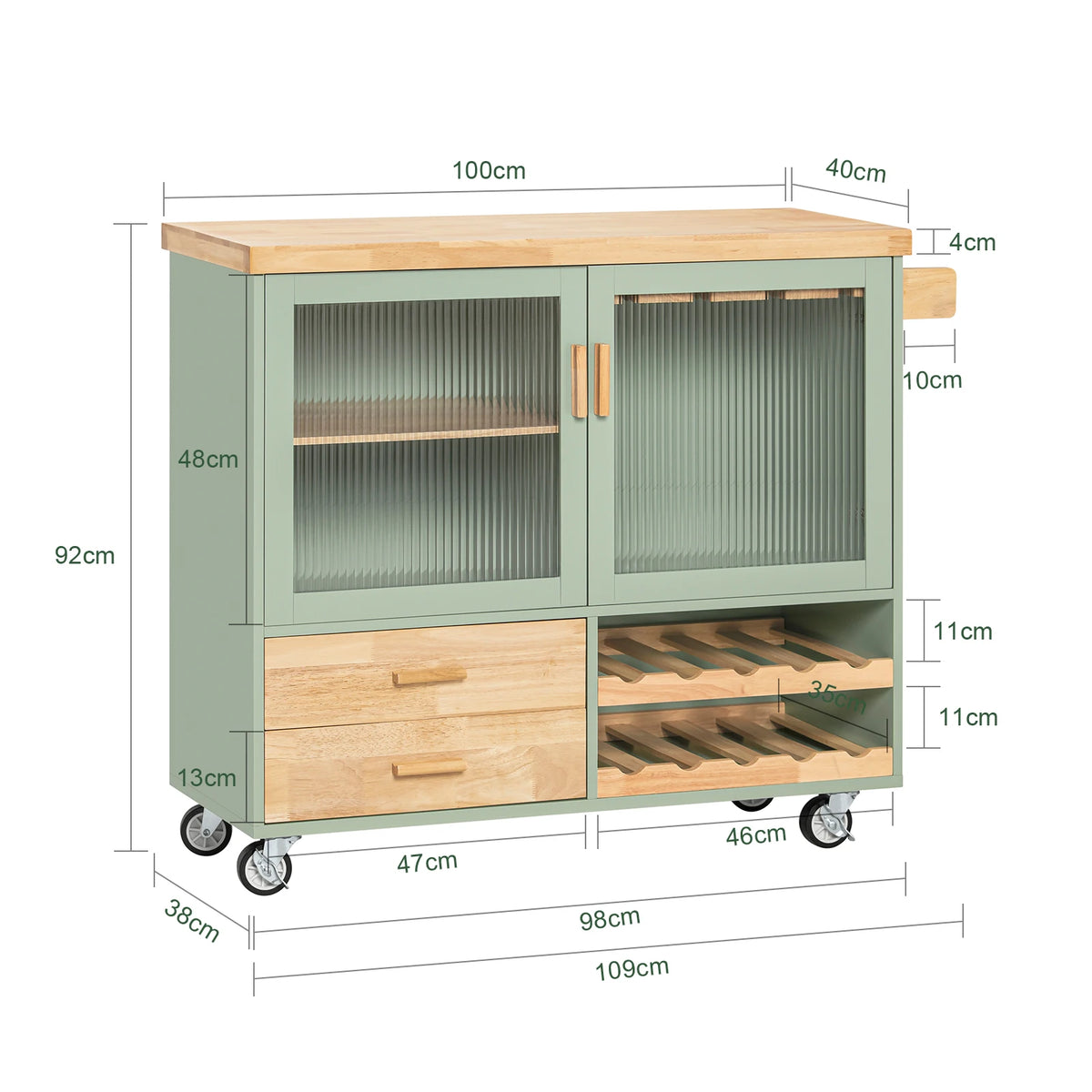 Sobuy Fkw114 Trolley Wine Glass Holder Bottle Holder