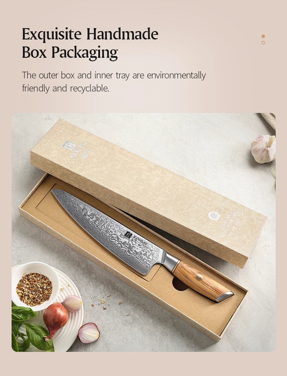 Xinzuo Chef Knife 73 Layers Damascus Steel Knives