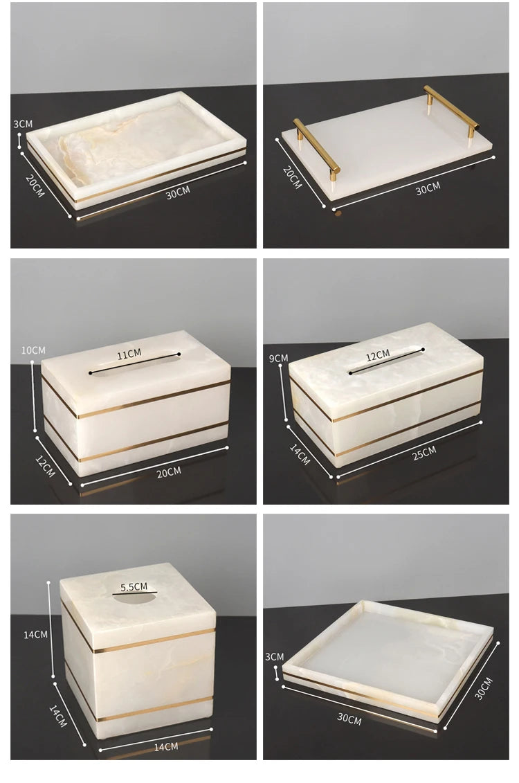 White Onyx Natural Marble Bathroom Gold Luxury Soap