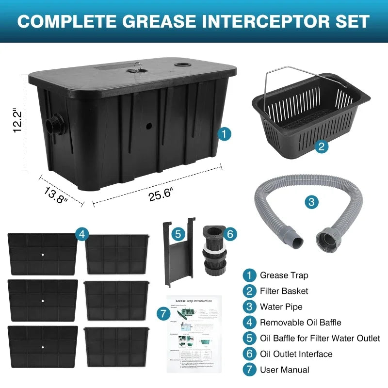 Commercial Oil-Water Separator Oil Grease Trap Outlet Restaurant