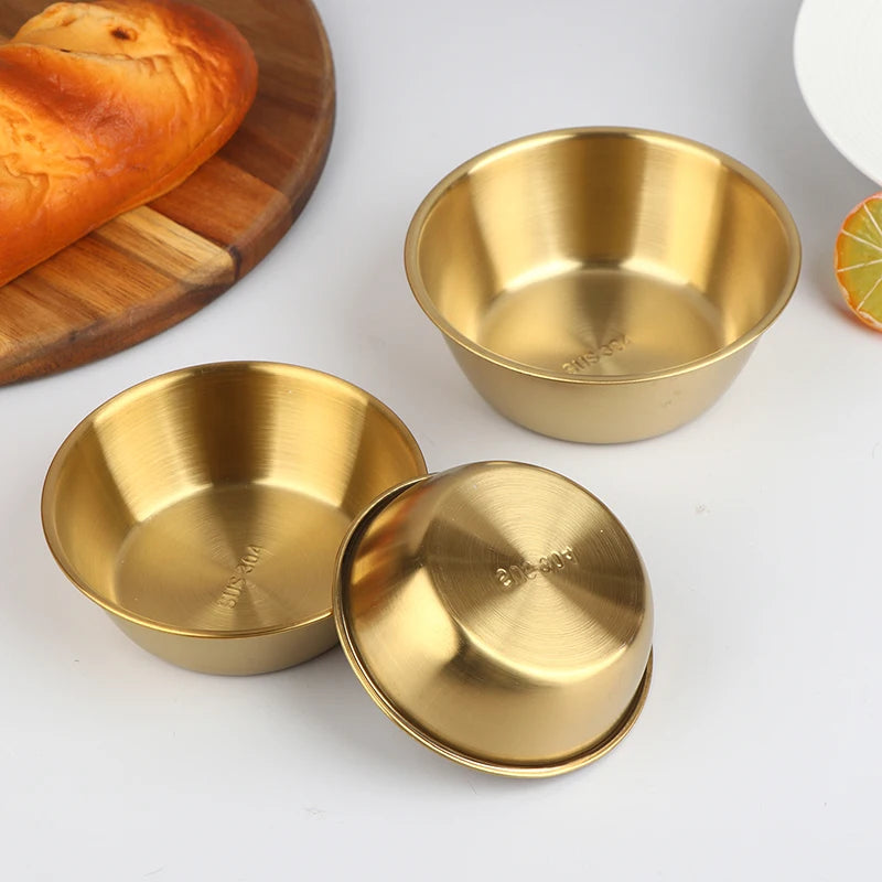 10 5/12/13cm Gold Stainless Steel Salad Bowls Fruit