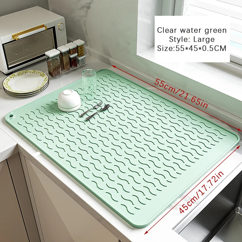 Silicone Dish Drying Mat Heat Resistant Foldable Non-Slip
