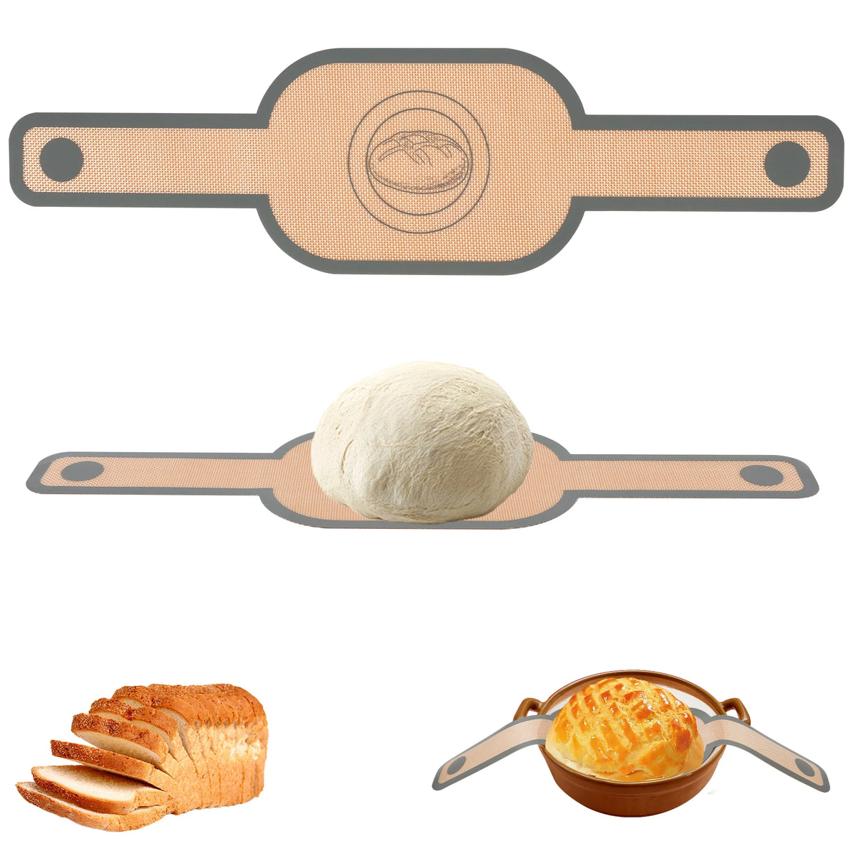 2pcs Silicone Bread Sling Non Stick Silicone Baking