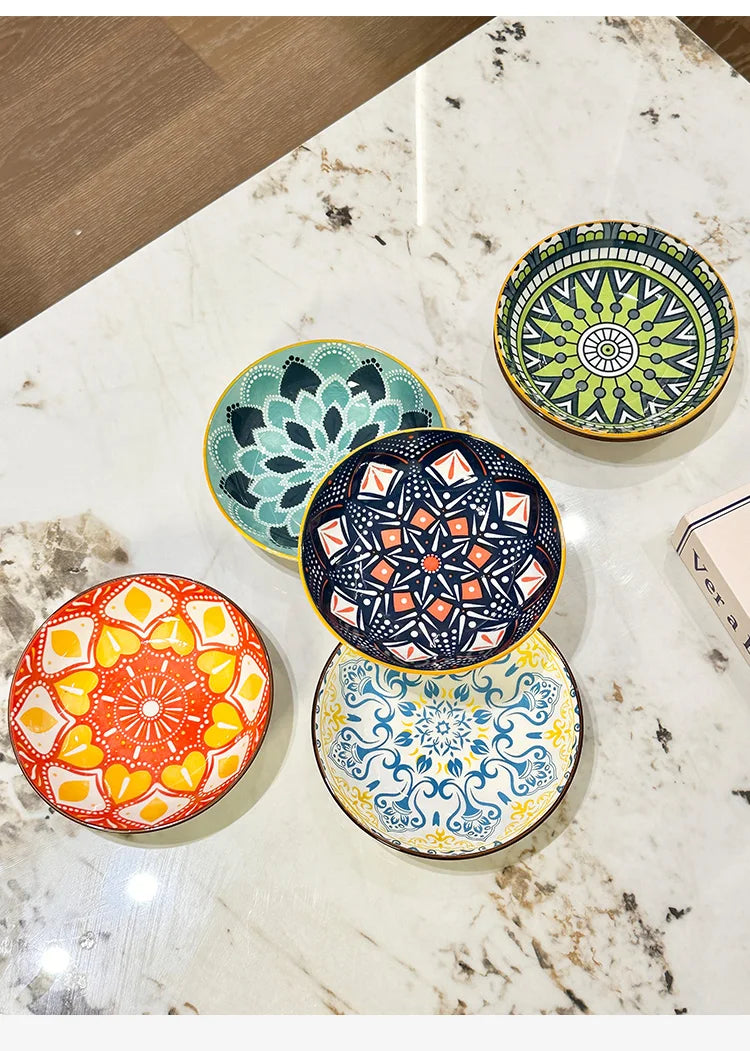 6pcs- Ceramic Bohemia Plate Salad Plate Appetizer Serving