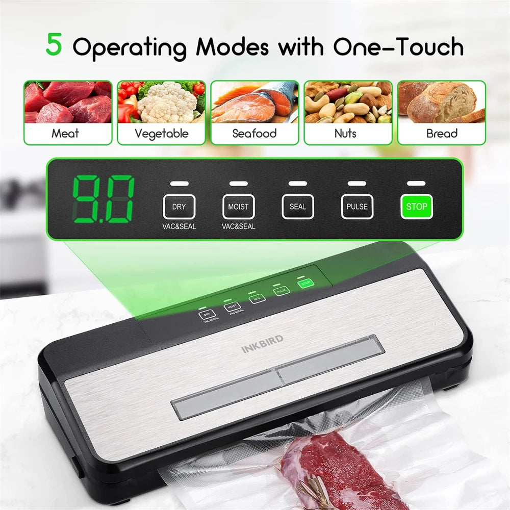 Inkbird Food Vacuum Sealer Machine Ink-Vs03 80kpa Strong