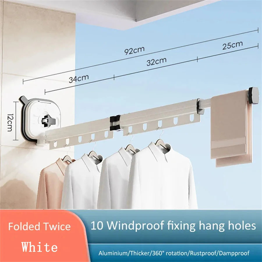 Retractable Drying Rack Suction Cup No Punching Aluminum
