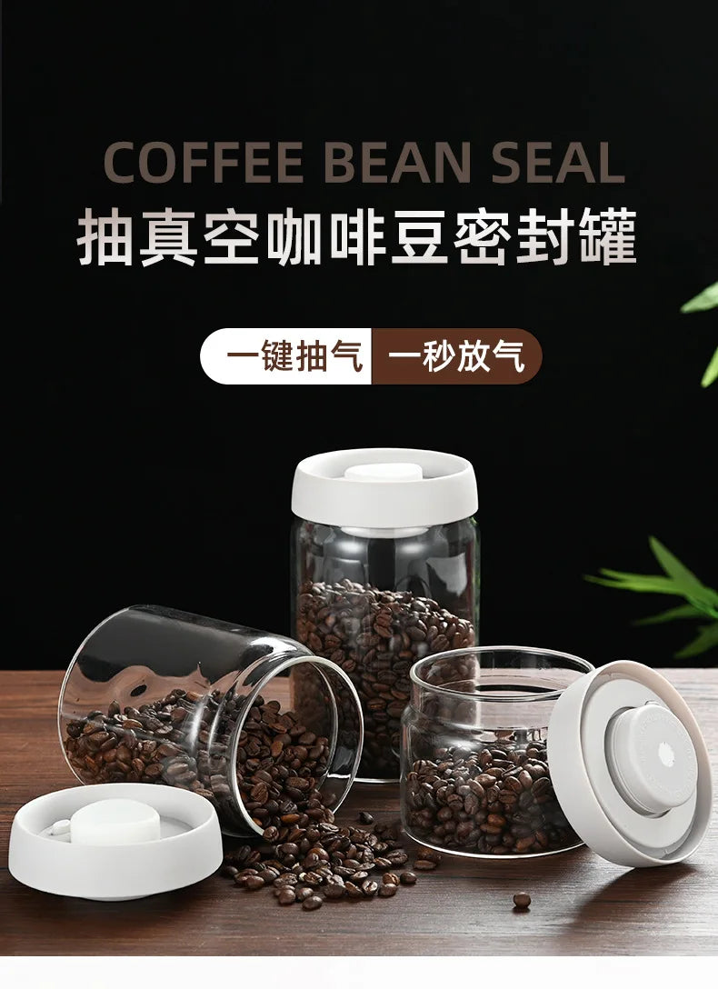 Coffee Beans Vacuum Sealed Tank Glass Sealed Jar