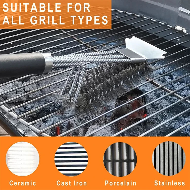 Lmetjma Safe Grill Brush Scraper Deluxe Handle 18