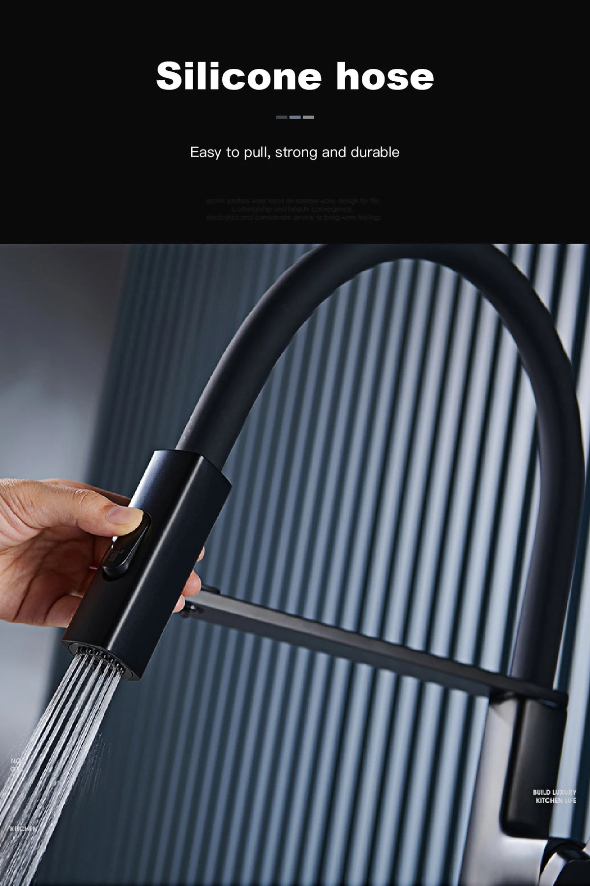 Luxury Black Brass Faucet Simple Design Magnetic Suction