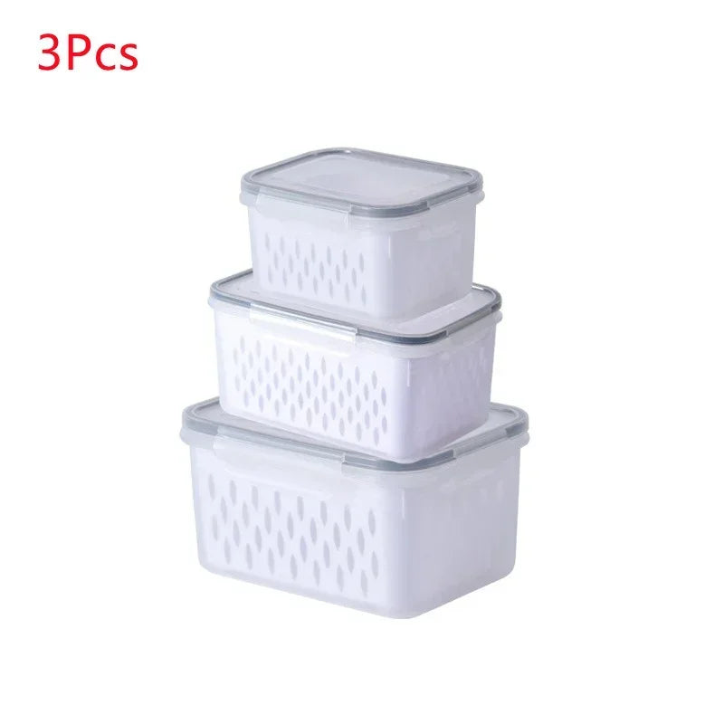 Refrigerator Preservation Storage Box Drain Basket Storage