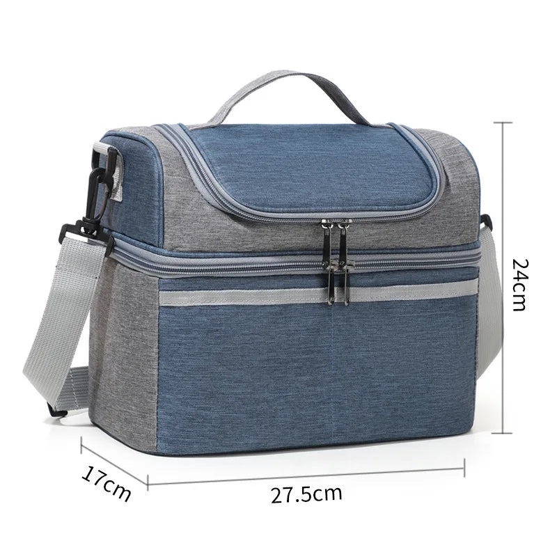 Oxford Large Capacity Cooler Bag Waterproof Zipper Thermal