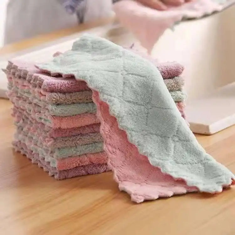 Dish Cleaning Cloths Velvet Dishcloths High Absorbent Tableware