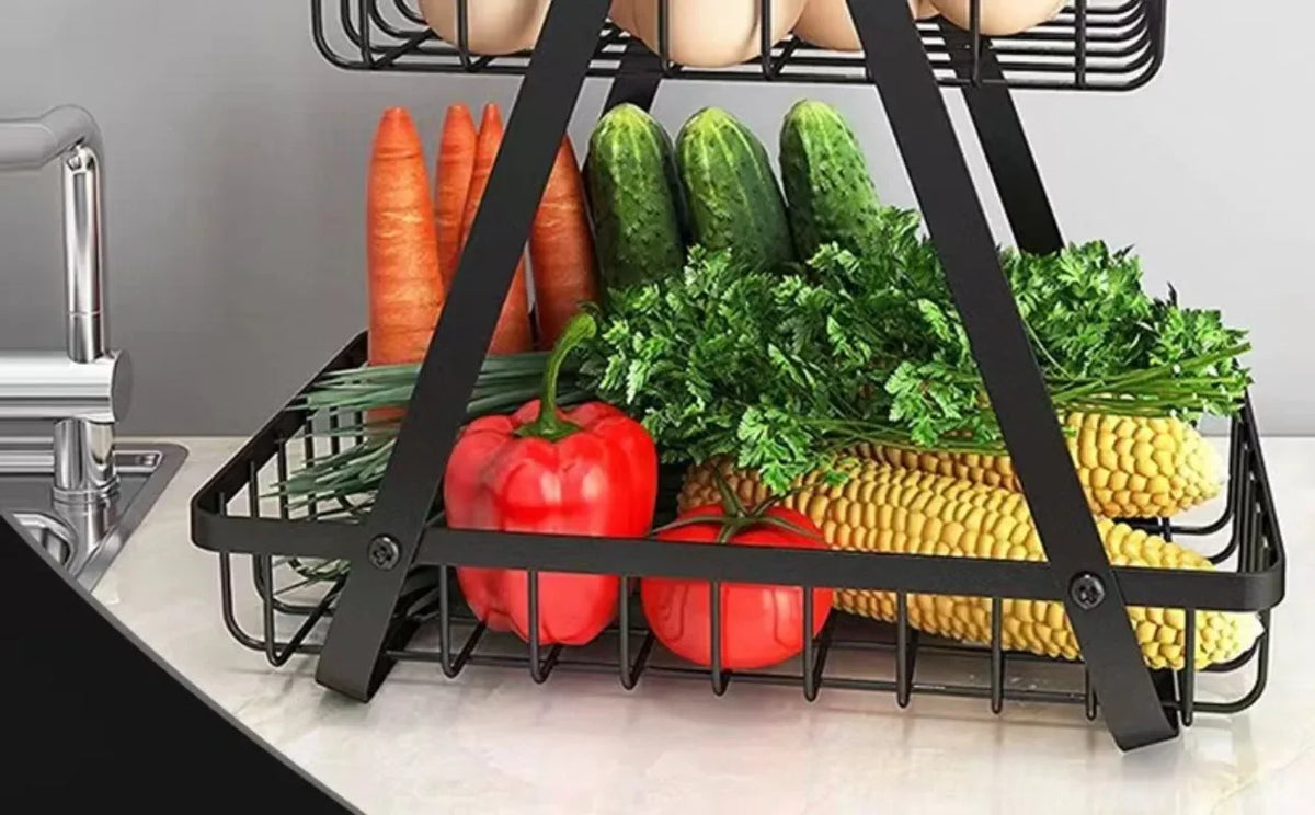 2/3 Tiers Countertop Fruit Basket Fruit Bowle Basket