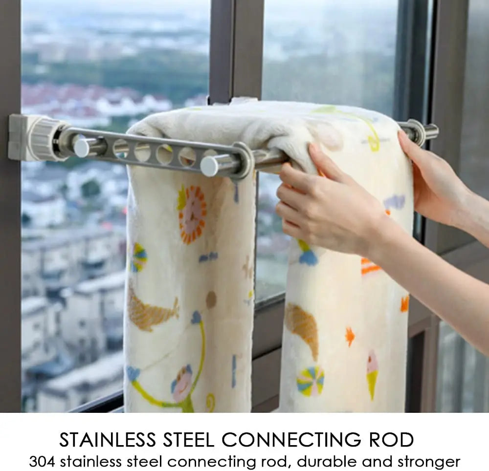 Indoor Holes Clothes Window Hanger Frame Drying Rack