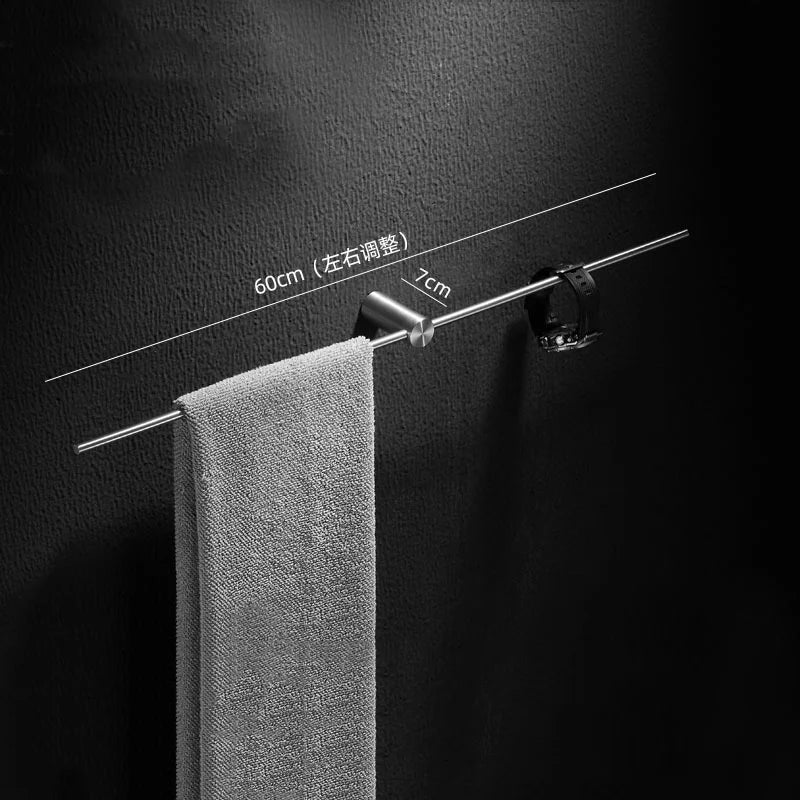 40/50/60/70/80cm Movable Towel Rack Bath Towel Holder Wall