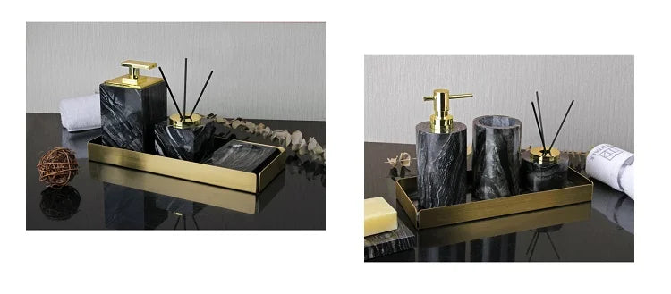 Black Natural Marble Stone Bathroom Luxury Toothbrush Holder