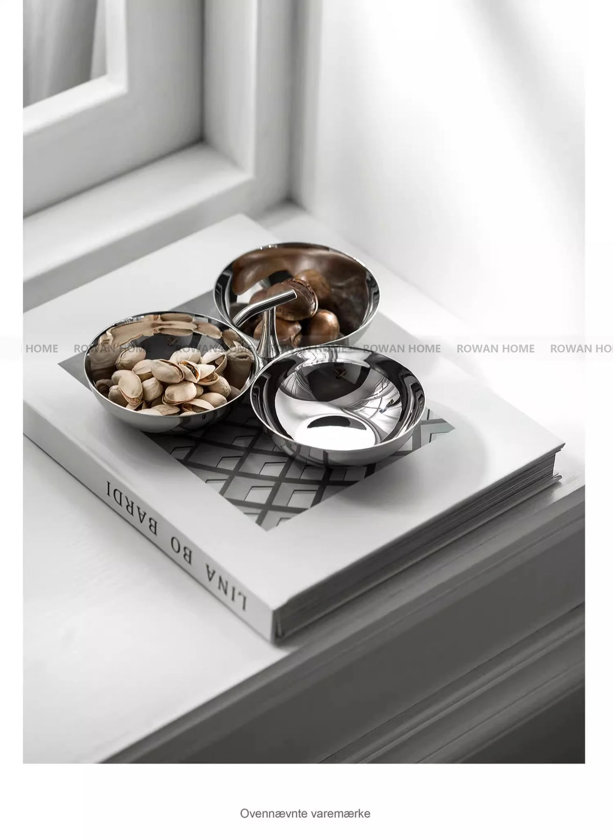 Stainless Steel 3-Section Snack Bowl Dessert Plates Serving