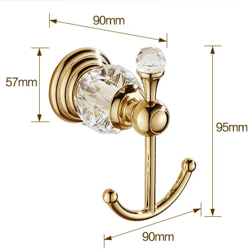Zgrk Classical Bathroom Hardware Gold Polished Bath Wall-Mounted