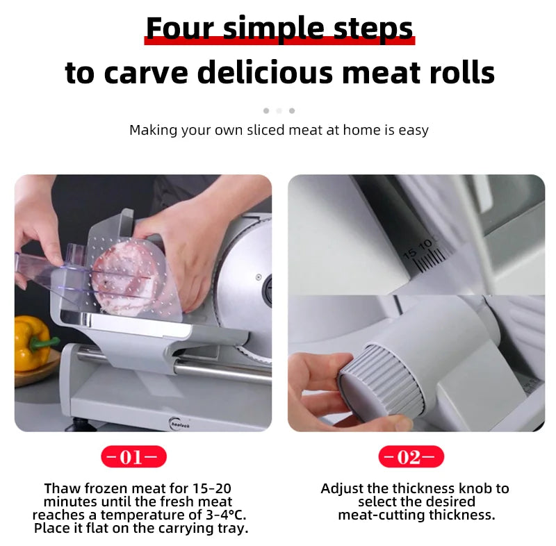 Divedeer Electric Deli Meat Slicer Sus 420 Stainless