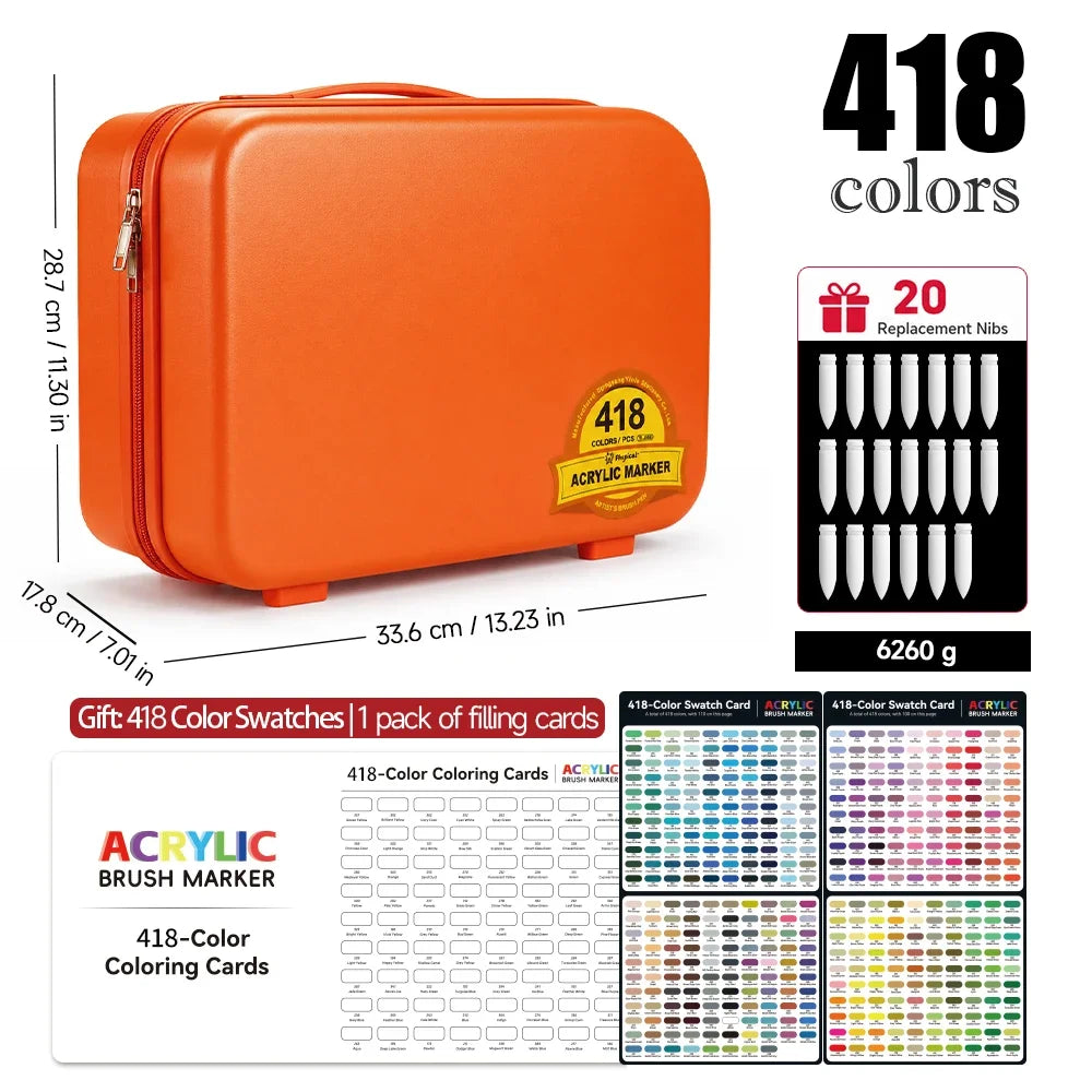 12-418 Colors Acrylic Paint Pen Markers Soft Brush