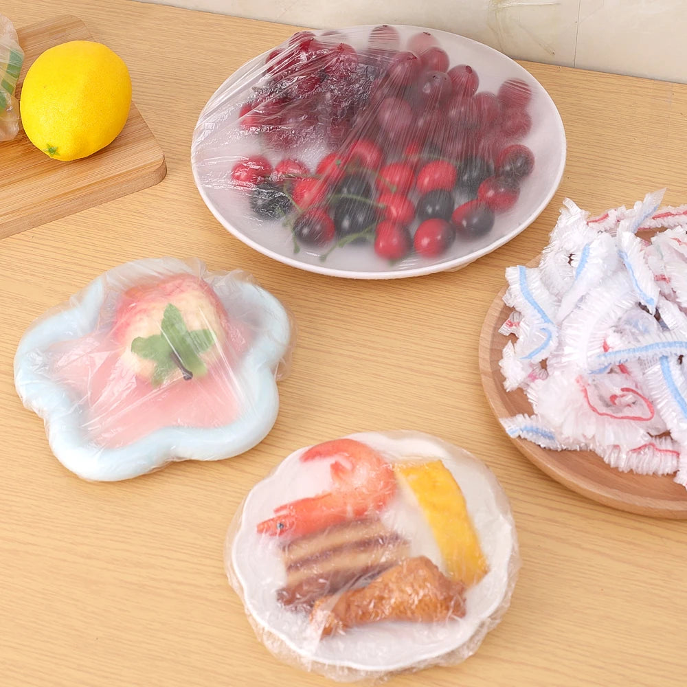500/50pcs Disposable Food Cover Fruit Food Cover Elastic