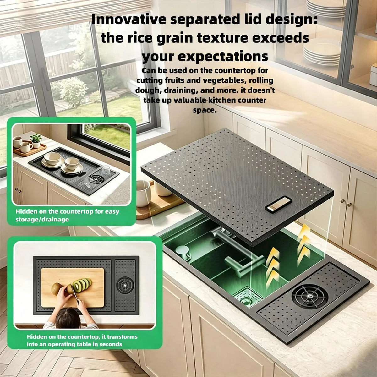 Cup Washer Hidden Bar Sinks Lid Multifunctionalstainless Steel