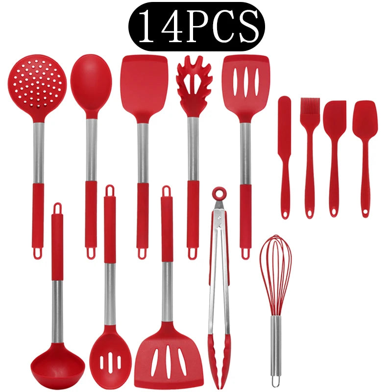 Black Non-Stick Silicone Kitchenware Cooking Utensils Cookware