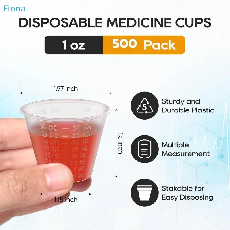 Oz Disposable Plastic Medicine Cups Clear Graduated Measuring
