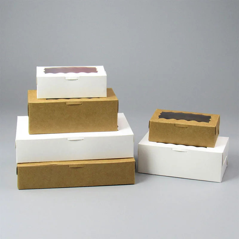 20pcs Cake Carriers Square Box Lid White Bread