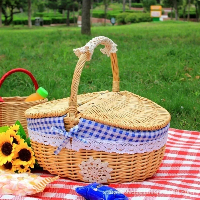 Camping Picnic Fruit Baskets Food Organizer Handmade Big