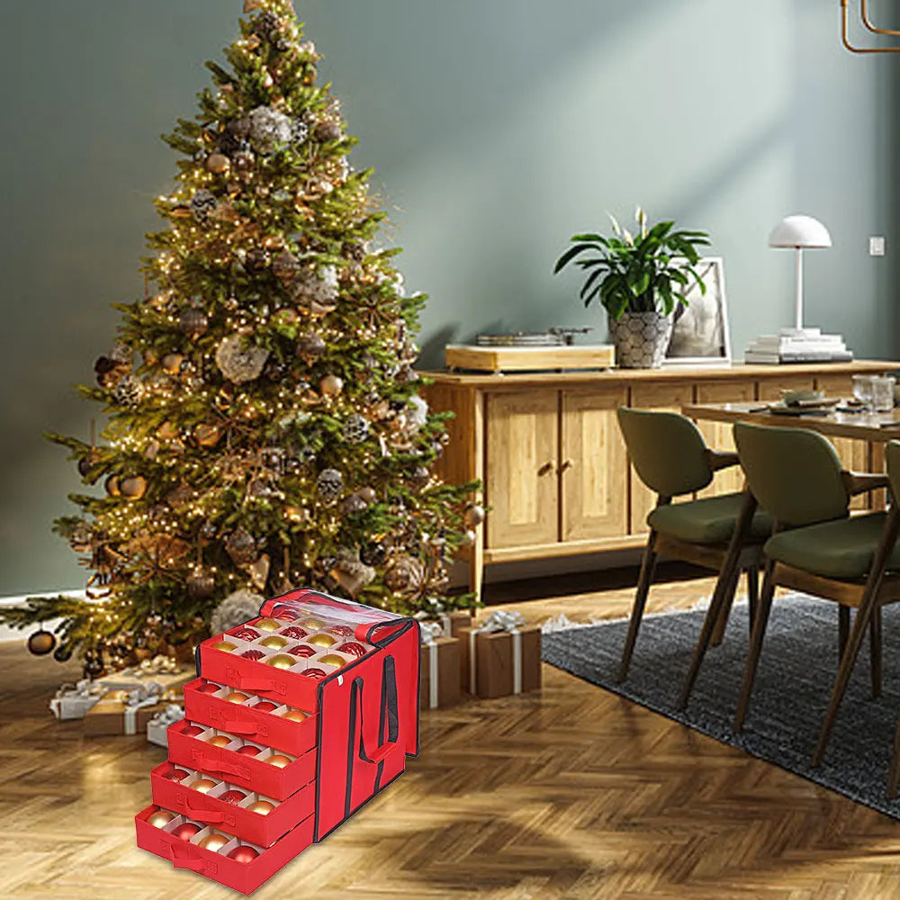 Christmas Ball Ornament Storage Box Layers Store Up
