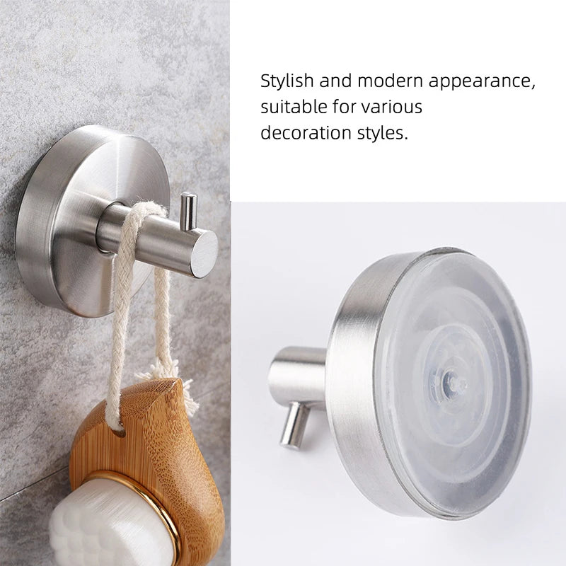 1/4pcs Suction Cup Hooks Waterproof Bathroom Robe Coat